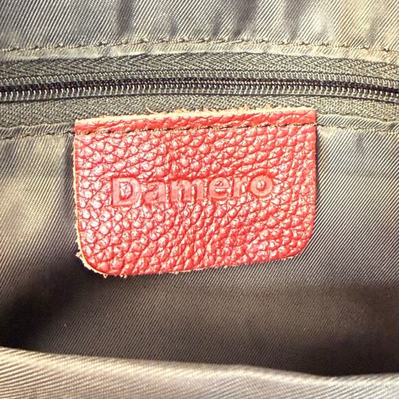 Damero Red Leather Backpack Keizer Double Strap Travel Bag Laptop Pockets - Picture 5 of 9